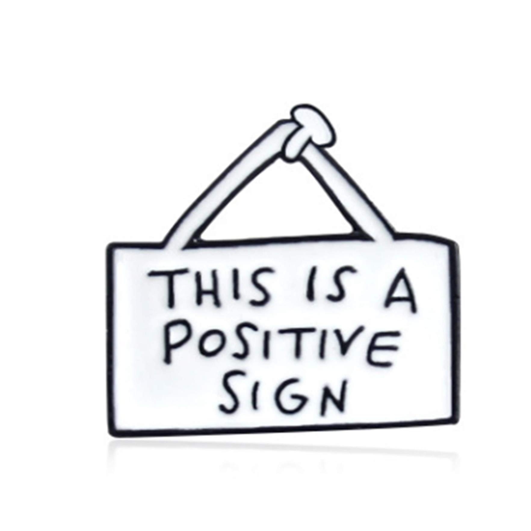 Airlove Brooch Pins for Women, This is A Positive Sign Enamel Tags Brooch Pin Bag Jacket Collar Badge