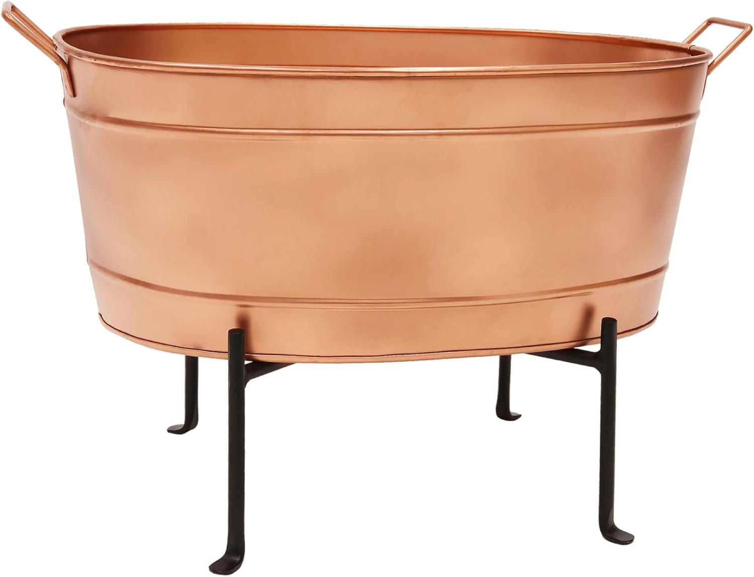 Oval Copper Tub with Folding Stand