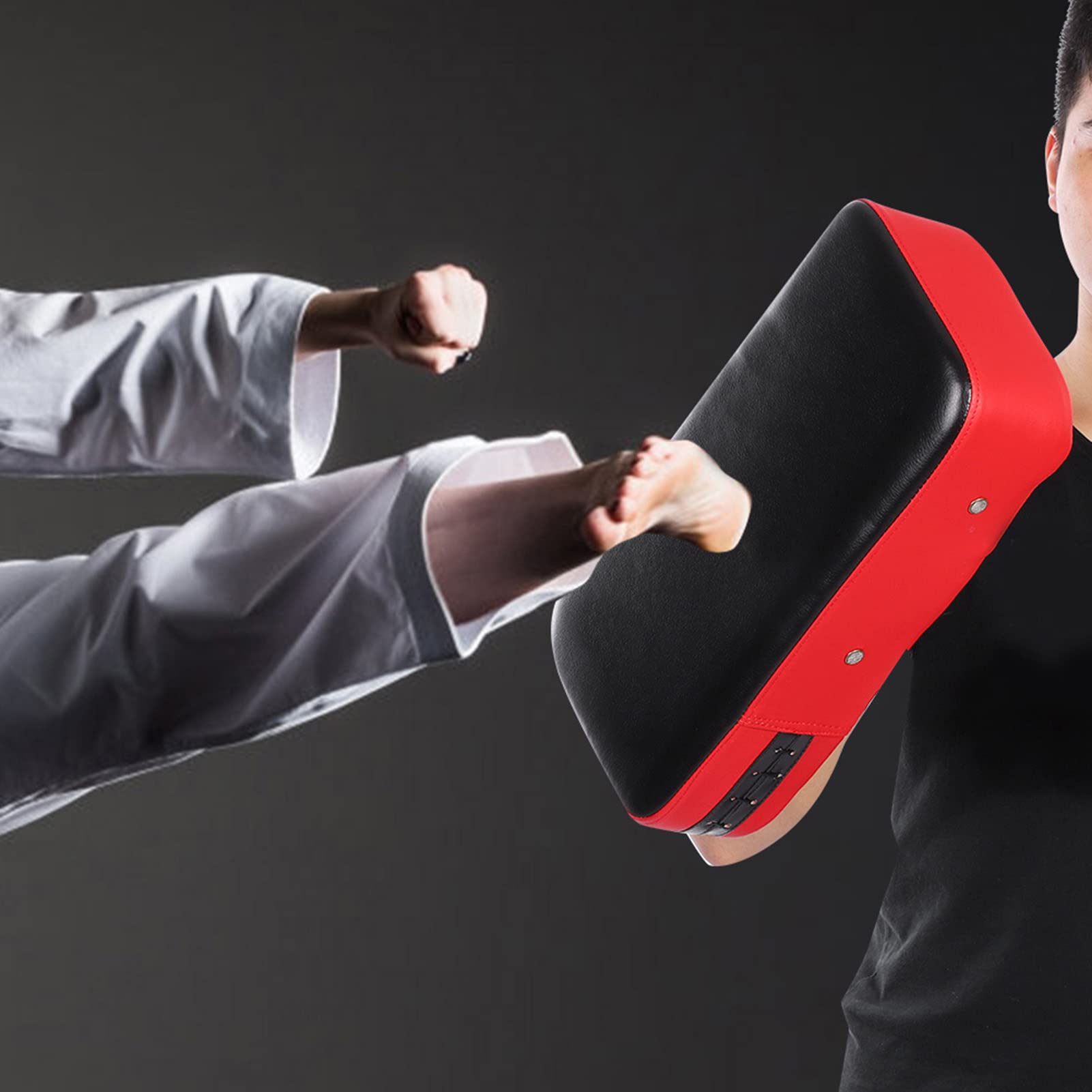 Drfeify Almohadilla para Patadas, Cuero PU + Algodón Espumado, Almohadillas de Punzonado para Objetivo de Pie de Taekwondo para Entrenamiento, para Kickboxing, Boxeo Tailandés, etc.