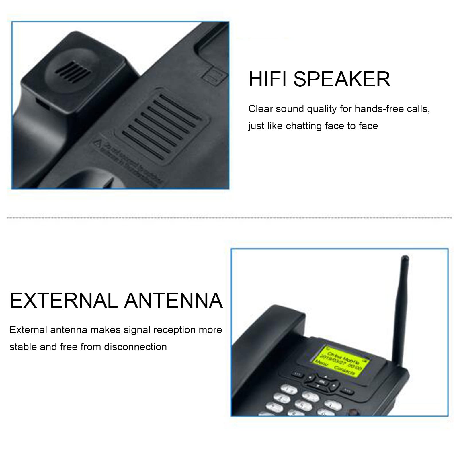 Telefono Cordless Multifunzionale con Tasti Grandi, Varie Opzioni di Suoneria e Regolazione Del Volume, Display LCD, Funzione di Composizione One Touch, Adatto per Casa, Hotel, Ufficio