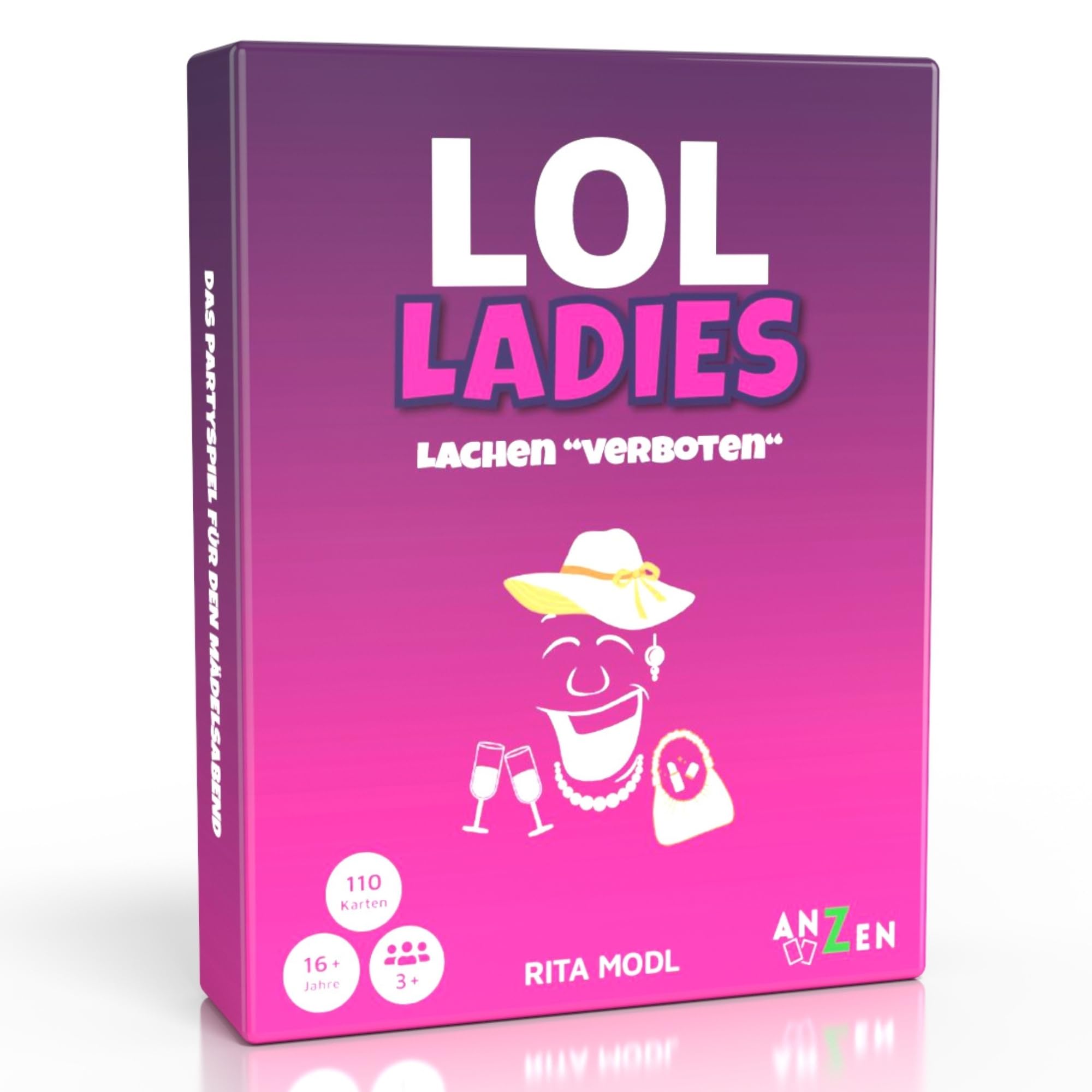 LOL LADIES – Lachen "verboten": Das witzige Partyspiel für Frauen zum Mädelsabend, JGA & Freundinnenrunde | lustiges Kartenspiel mit 110 Karten | ab 16 Jahren | Geschenk für Frauen & beste Freundin