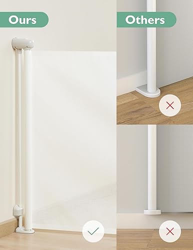 Miniatura 9 de Momcozy Puerta retráctil para bebés con bloqueo automático, puerta de seguridad para bebés y mascotas, 33 pulgadas de alto, se extiende hasta 55