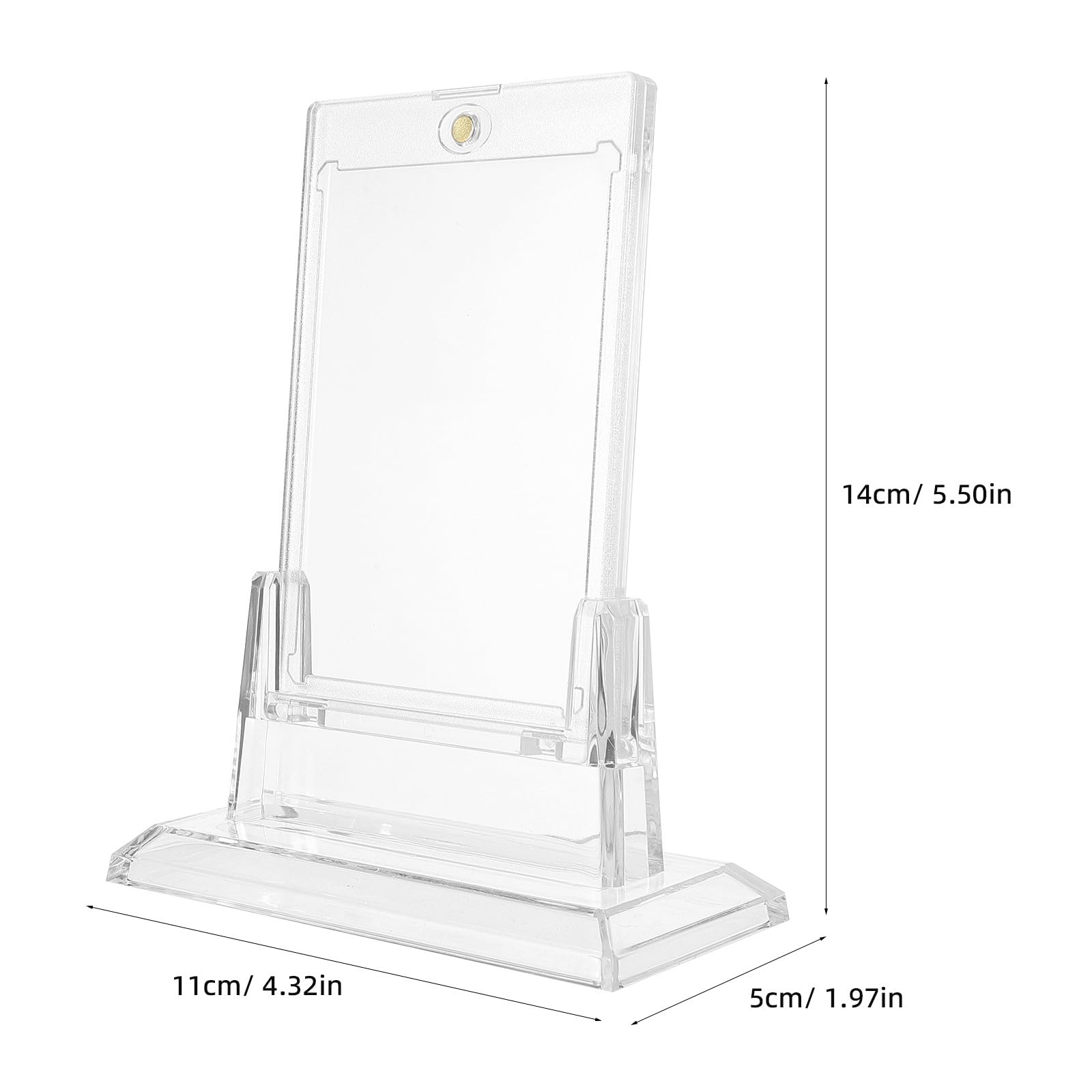 OUNONA Soporte para tarjetas coleccionables de 6 piezas: soporte magnético transparente para tarjetas de 35 pt con fundas protectoras rígidas y base independiente, para deportes y juegos.