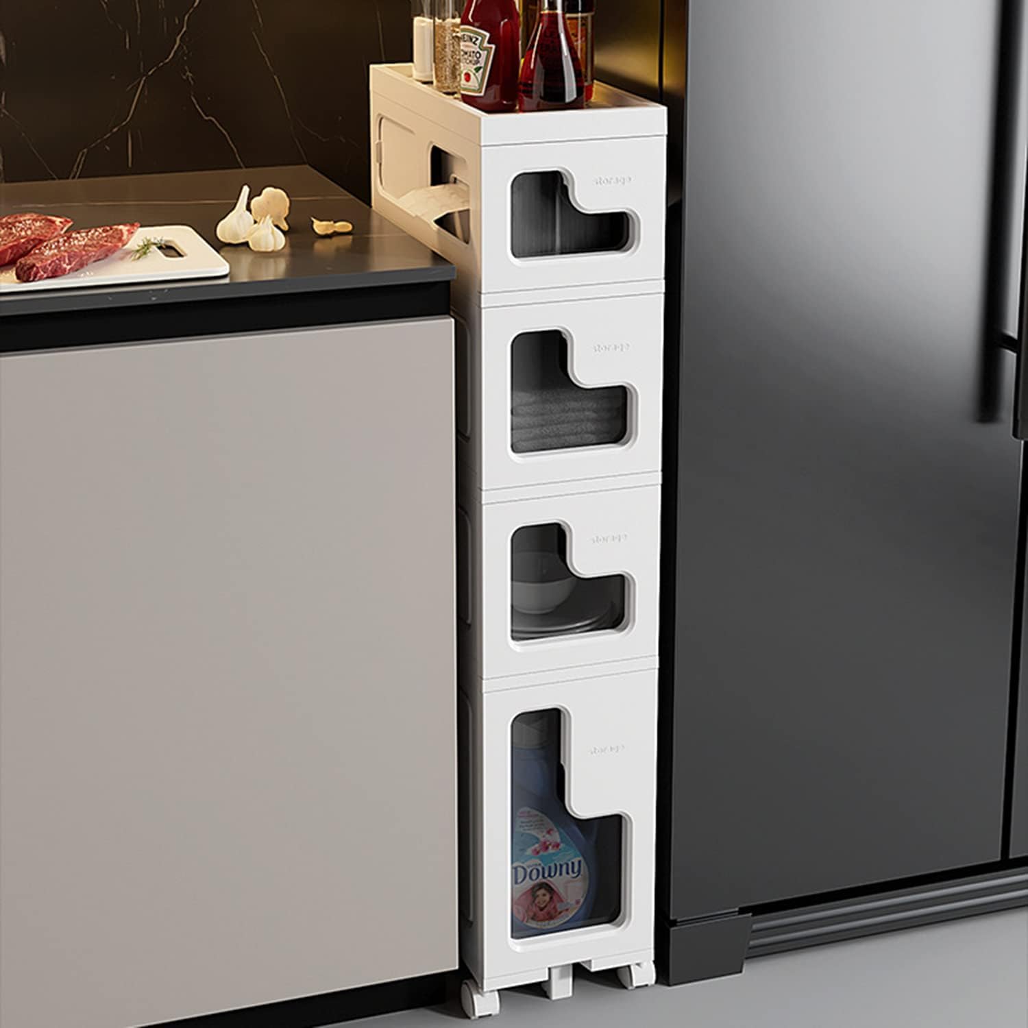 AVSMGP Small Bathroom Storage Doors and Shelves