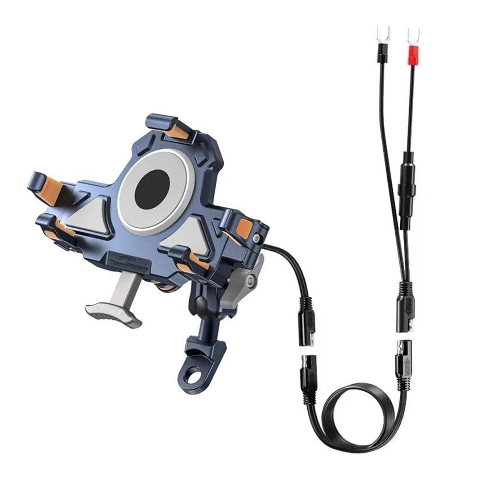 Supporto Telefono Moto Metallico Antishock 4 Smorzatori Di Vibrazioni Carica Wireless 15W Ricarica Rapida Motocicletta Bicicletta(Charging Mirror)
