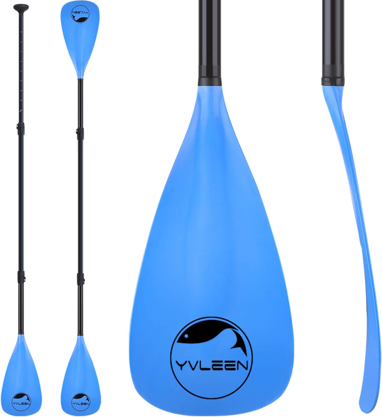 Alloy SUP Paddle - Adjustable Stand Up Paddle Board Paddle - 3-Piece or 4-Piece Floating Kayak Paddle