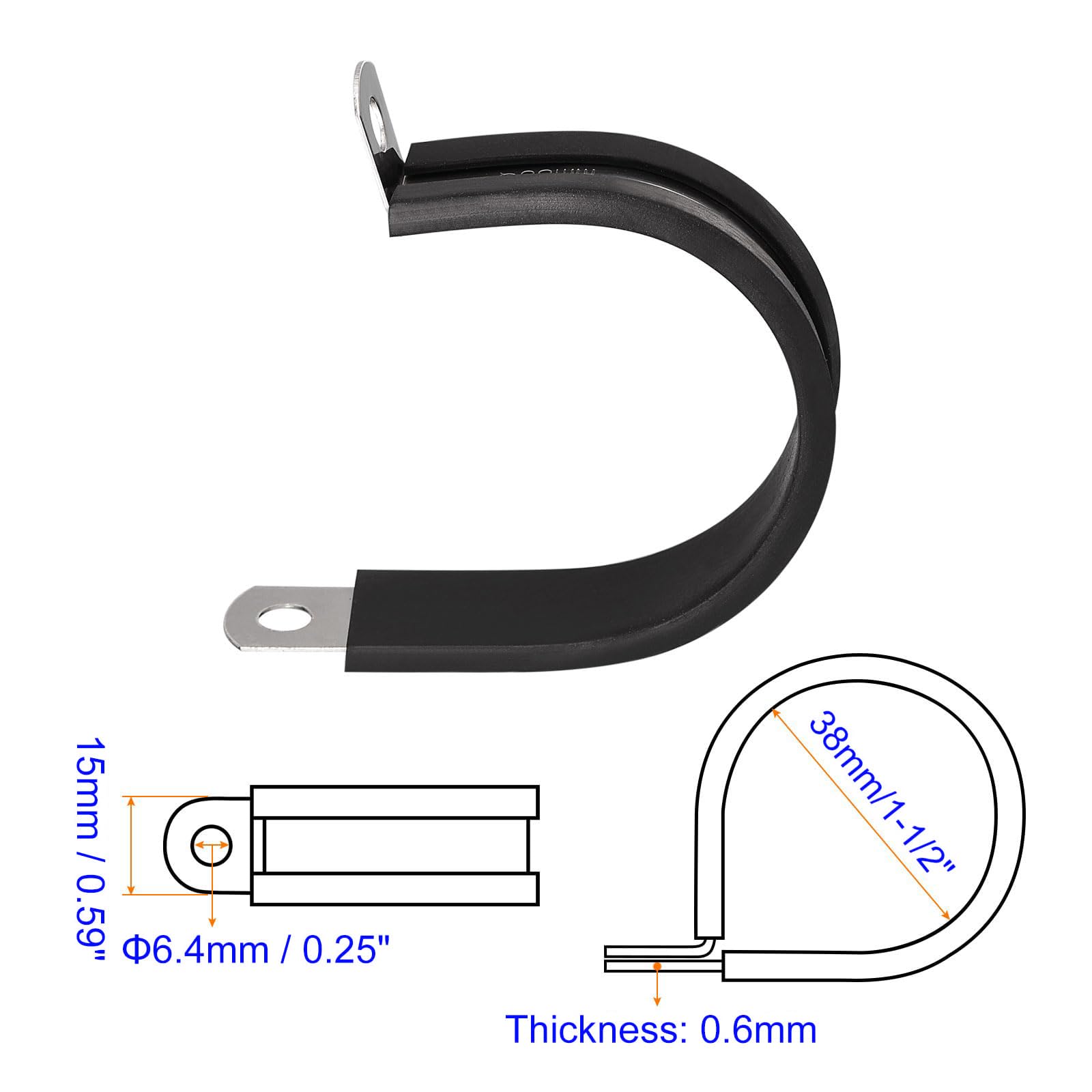 Unifizz 6Pcs 1-1/2 Inch(38mm) Cable Clamp - Image 2
