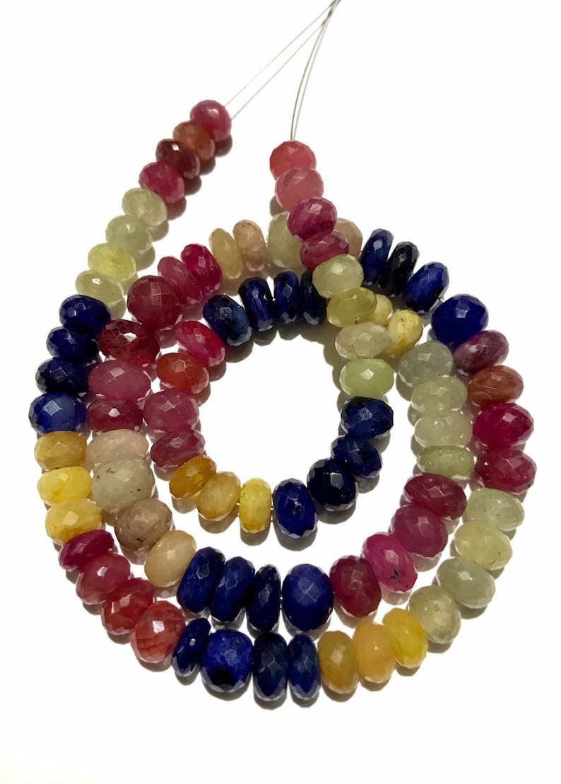 Perles multi-saphirs de 8-9mm pour fabriquer votre collier personnalisé