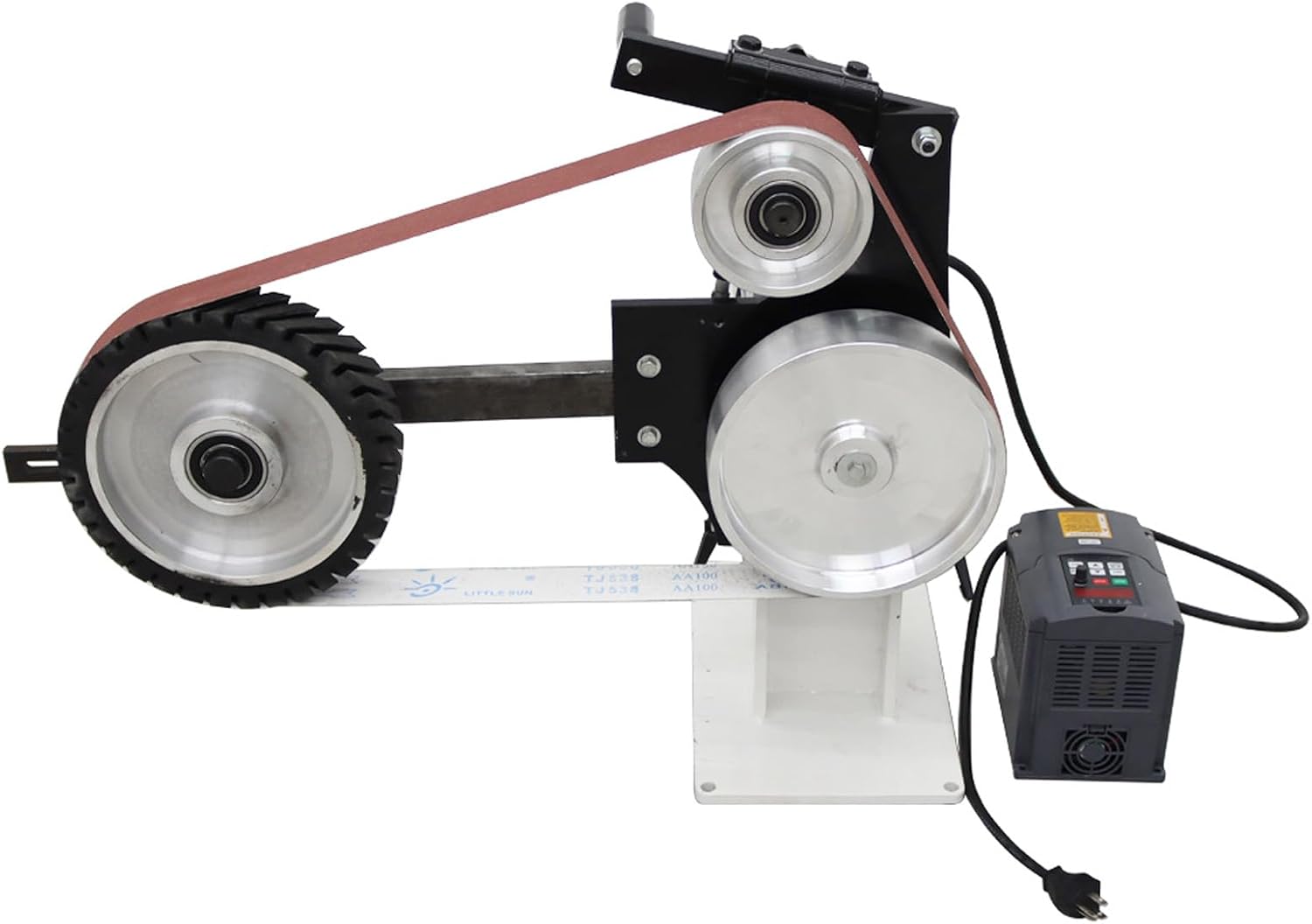 Belt Sander Variable Speed Power Bench Sander 2X71inch Vertical and Horizontal Belt Sander for Metal Working & Knife Making With 3 Grinding Wheels and Base 110V 1500W