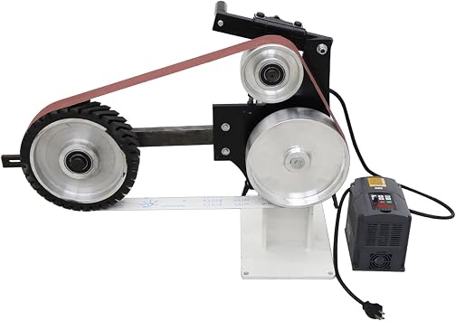 Belt Sander Variable Speed Power Bench Sander 2X71inch Vertical and Horizontal Belt Sander for Metal Working & Knife Making With 3 Grinding Wheels and Base 110V 1500W