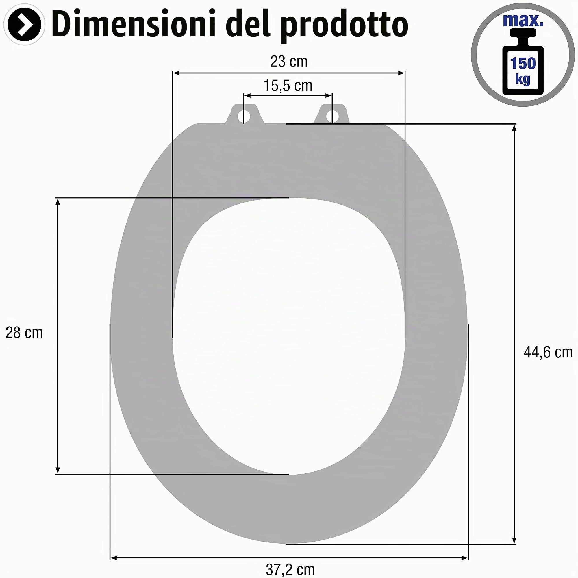 Cornat KSCET23 - Sedile WC "Cetina", in Duroplast, facile da pulire, design a tinta unita, si adatta a qualsiasi bagno/sedile WC/copriwater/copriwater/copriwater