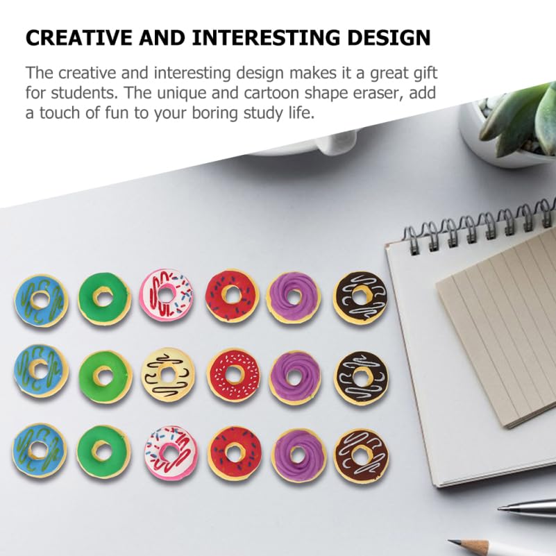 NUOBESTY Donut Erasers Set 30Pcs Mini Rubber Pencil Erasers for Kids Bulk Assorted Style Fun Drawing Supplies - Image 4