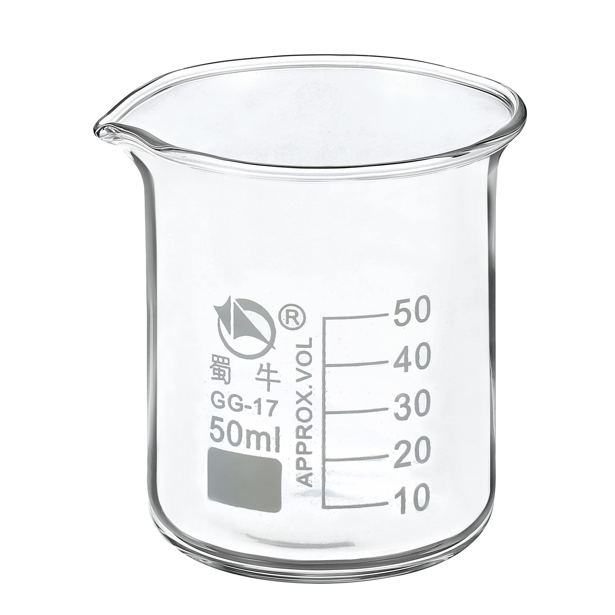 PATIKIL 200ml Low Form Glass Beaker, 3.3 Borosilicate Glass Graduated Printed Scale Measuring Cups with Spout for Kitchen Lab Liquids Transit Boiling — Amazon image 8
