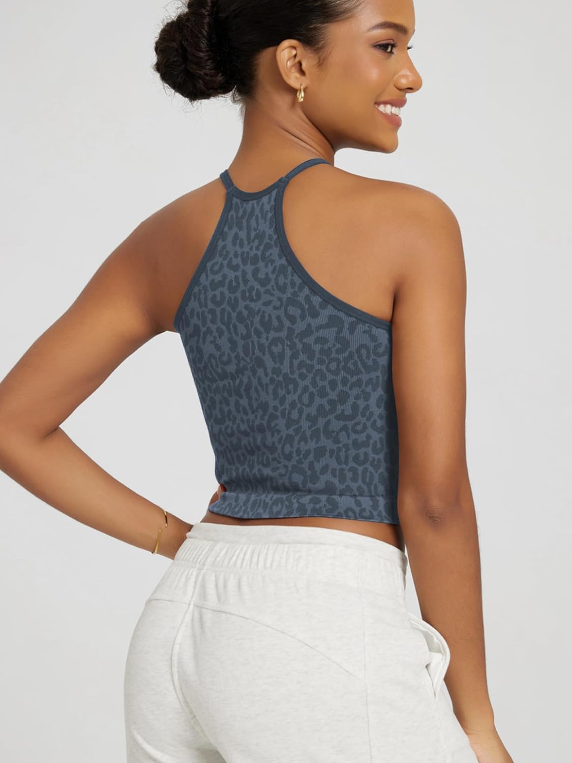 ODODOS Women's Crop 3-Pack Seamless Rib-Knit Camisole Crop Tank Tops - Image 4