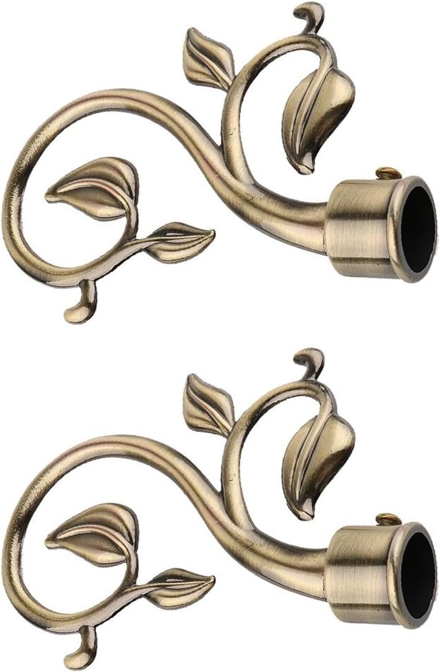 1 Pair Window Decorative Curtain Pole Finials Drapery Rod Rail Heads for 22mm Poles(Black)