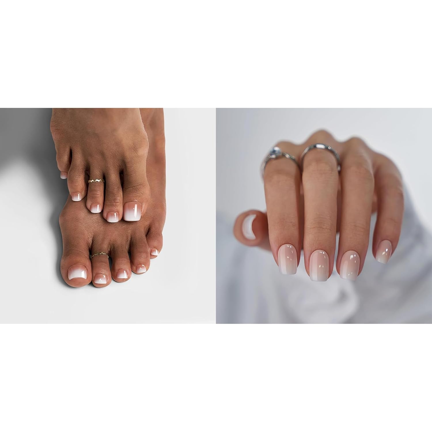 BTArtbox Press On Nails and Toenails Set, Light Weight & Fit Perfectly Press on Toe&Hand Nails Kit