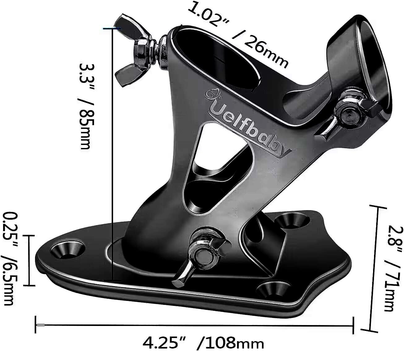 Uelfbaby Flag Pole Holder Bracket, Heavy Duty 304 Stainless Steel 2-Position Wall Mount for 1" Flag Pole