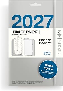 LEUCHTTURM1917 Kalender Booklet 2027, Monatsplaner, Medium (A5), Englisch, Kalenderübersichten 2026/2027/2028, Monatsübersicht 12.2026-03.2028