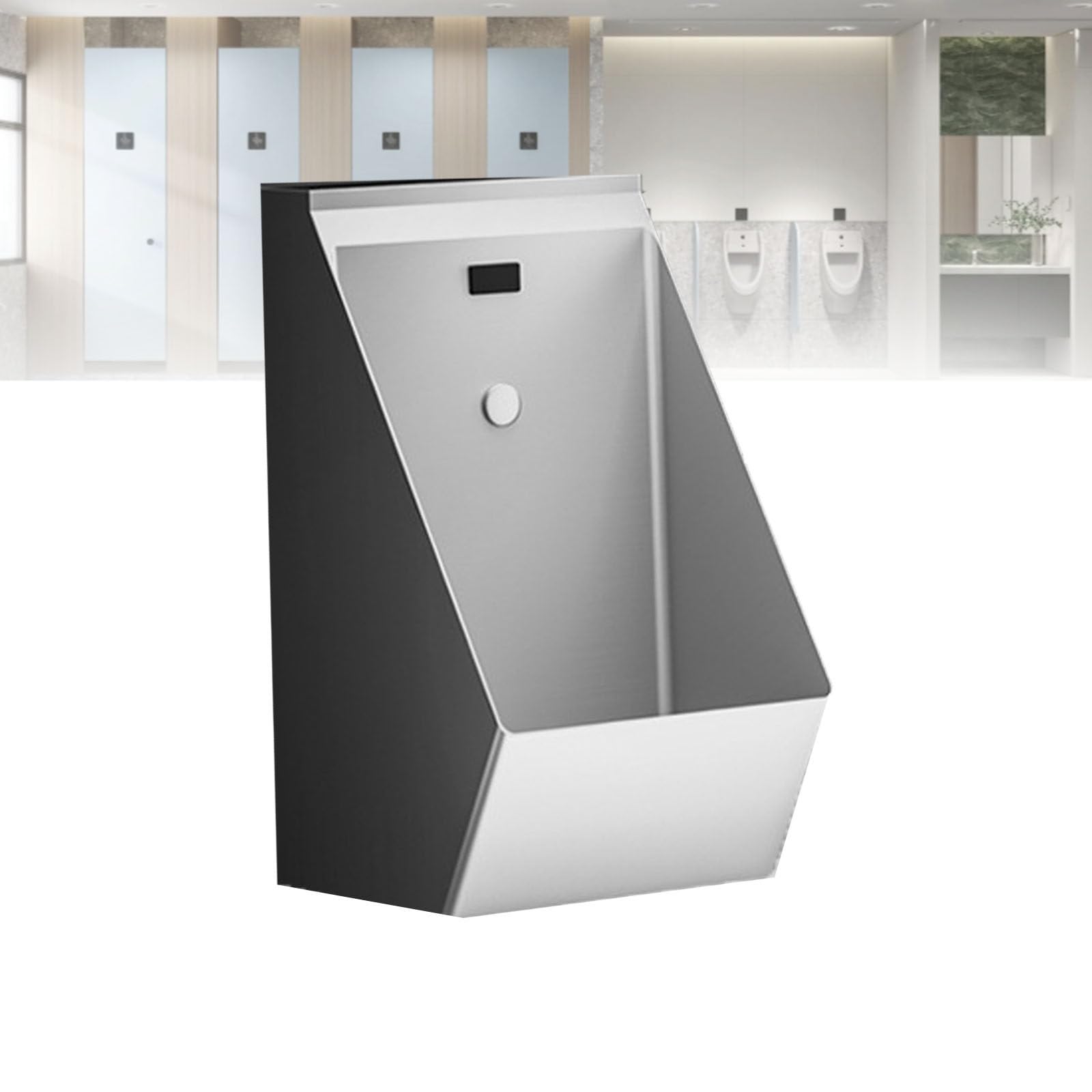 Orinal con sensor de pared de acero inoxidable 304, sistema de descarga automática sin contacto para uso comercial en bares, hoteles, garajes y baños públicos