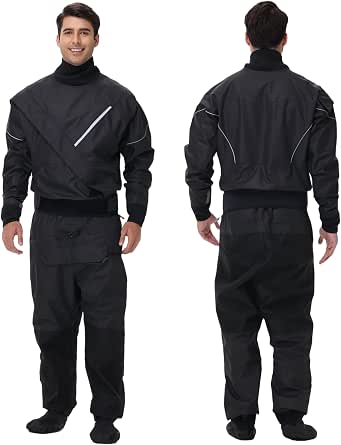 Dry Suit for Men, Front Zip, Waterproof and Breathable for Sailing, Kayaking, Paddling