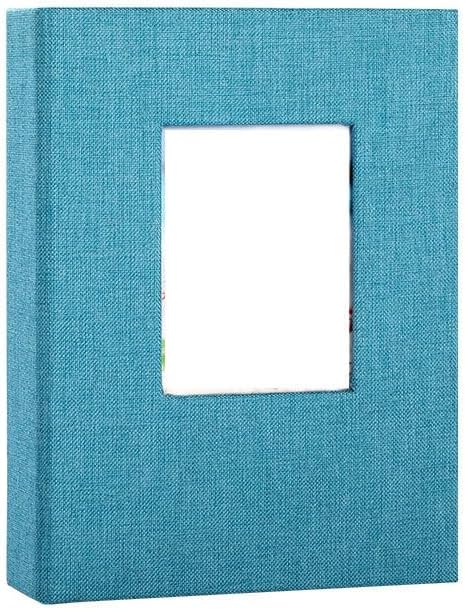Travel Growth Commemorative Book ﻿ Linen Album Photo Storage Album Mini Album Interstitial Photo Album Applicable to Photos, Receipts, Star Cards, etc(Blue)
