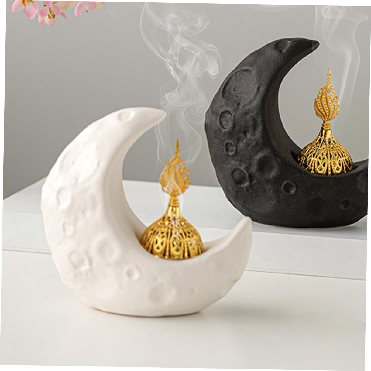 MAGICLULU 4stücke Räuchergefäß Mondform Aus Vielseitiger Weihrauchbrenner Für Aromatherapie Dekoration Und Festlichkeiten Für Zuhause Und Büro