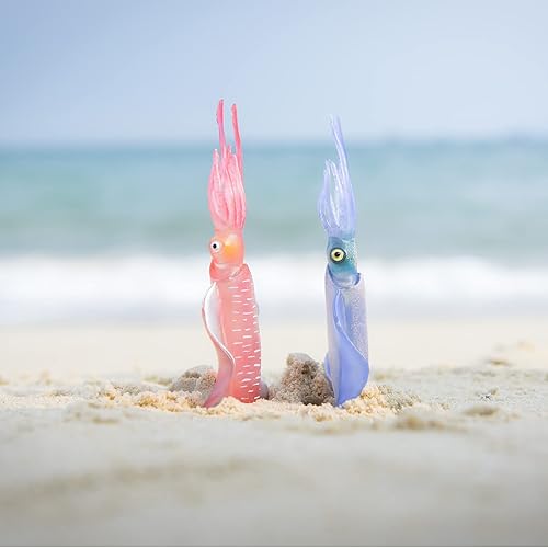 Miniatura 7 de Gemini&Genius 2 juguetes de calamares, animales bioluminiscentes marinos, juguetes de sepias, figuras de acción de animales marinos, regalo ideal