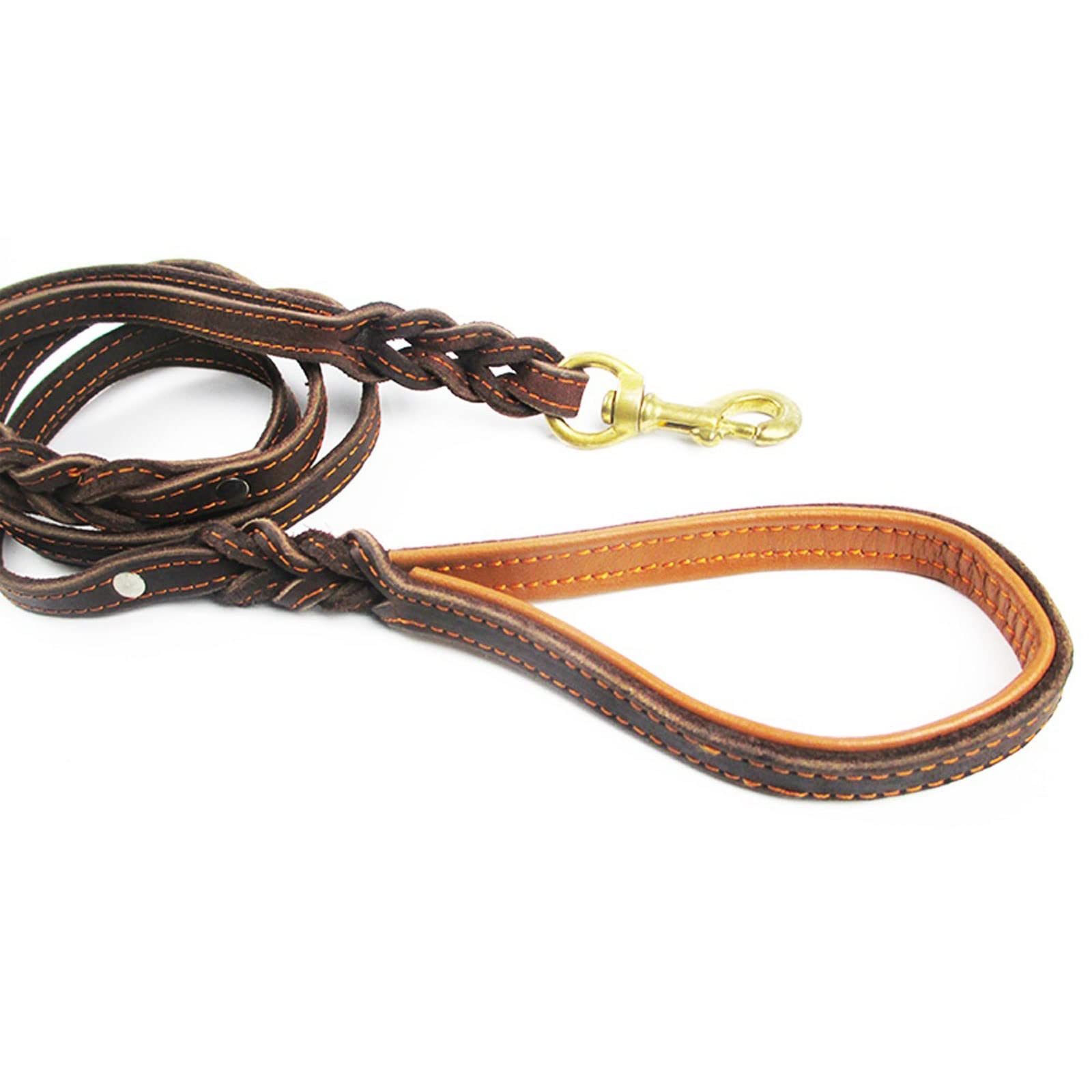 XIANGFAGS Correa Perro Correa for Perro de 5,7 pies de Largo con Dos Asas de Alta Resistencia con Asas Dobles for Perros Grandes/Perros medianos Correa de Cuero for Entrenamiento