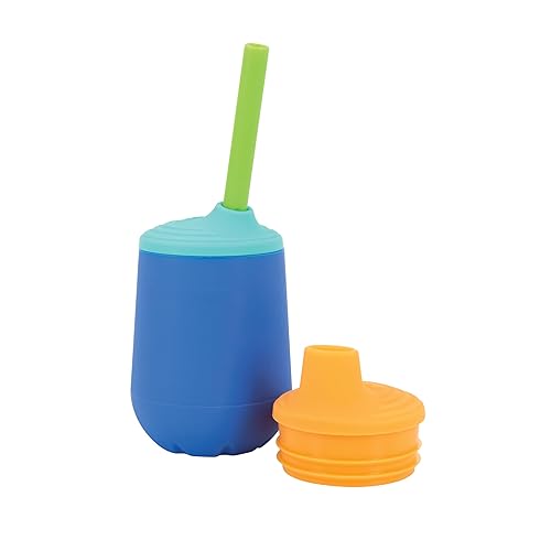 Miniatura 1 de Nuby First Training Cup Set, vaso de silicona de 4 onzas con boquilla y pajita, 1 paquete, niño