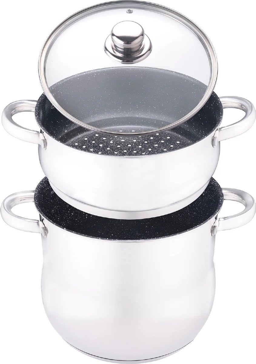 Royal Swiss Couscoussier 3 en 1, acier inoxydable, 6L, 22cm, tous feux