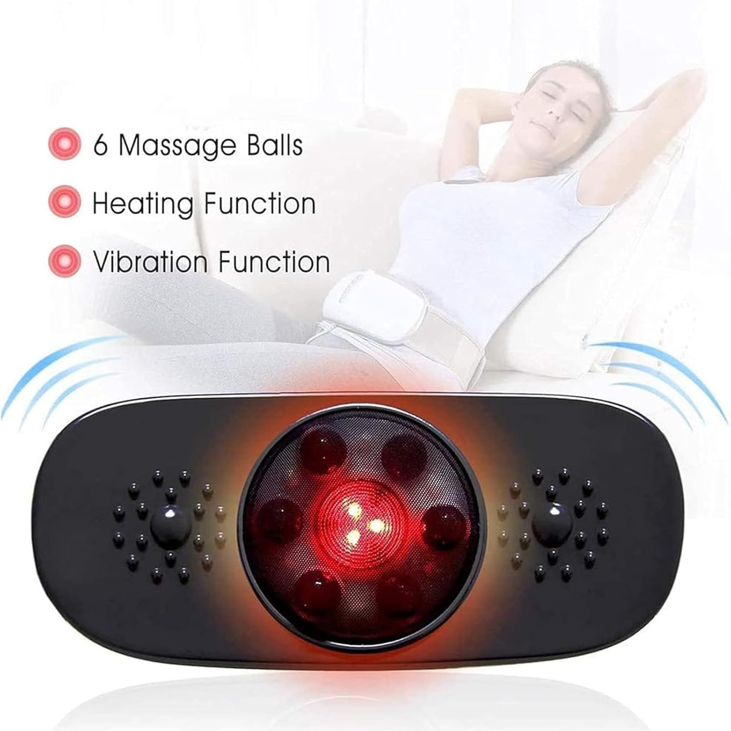 Cinturón Eléctrico para Adelgazar Cintura, Máquina Inalámbrica para Eliminar Grasa, 4 Ajustes De Vibración, Calefacción por Infrarrojos, Masajeador De Brazos Abdominales, para Bajar De Peso