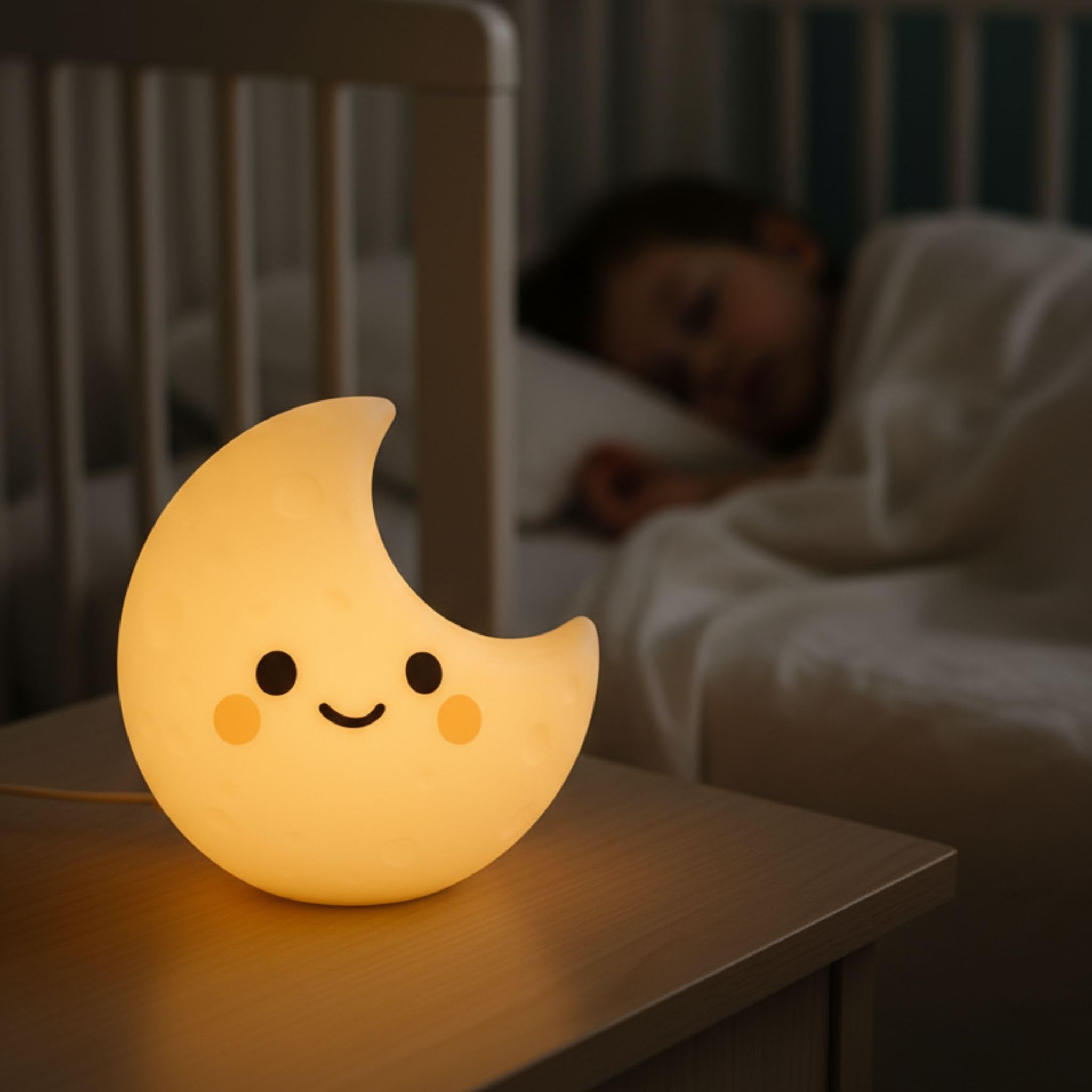 Live SoGOOD Baby Night Light with 7 Touch Colours, USB-C Charging, Timer Function, Soft Silicone, Bedside Lamp for Children's Room, Comfort Night Gift, Luna