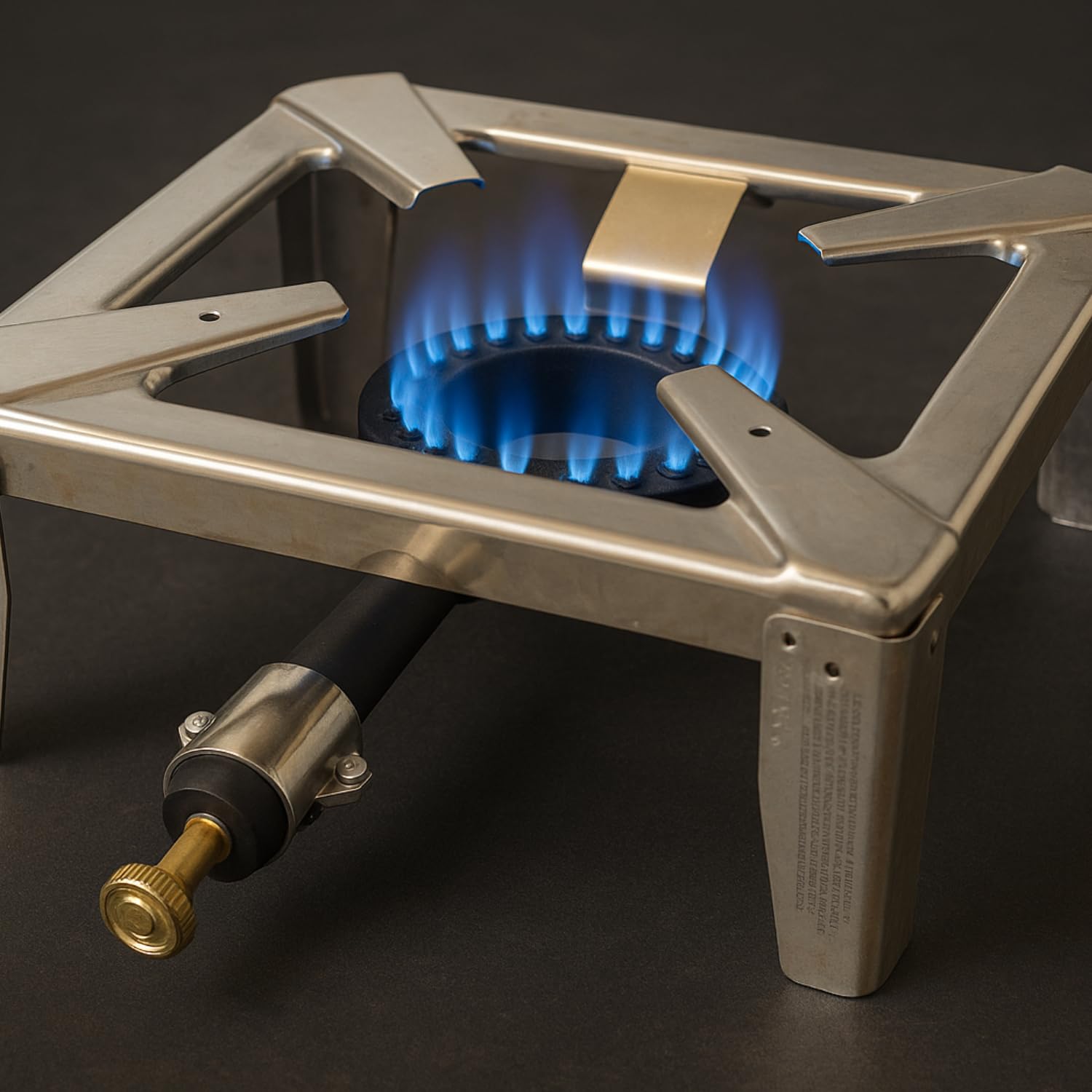 Fornellone Gas Esterno Premium Quality Campeggio Acciaio Inox 40 x 40 x 19 cm Bruciatore Ghisa Metallo Pentole Pesanti Portatile Made in Italy