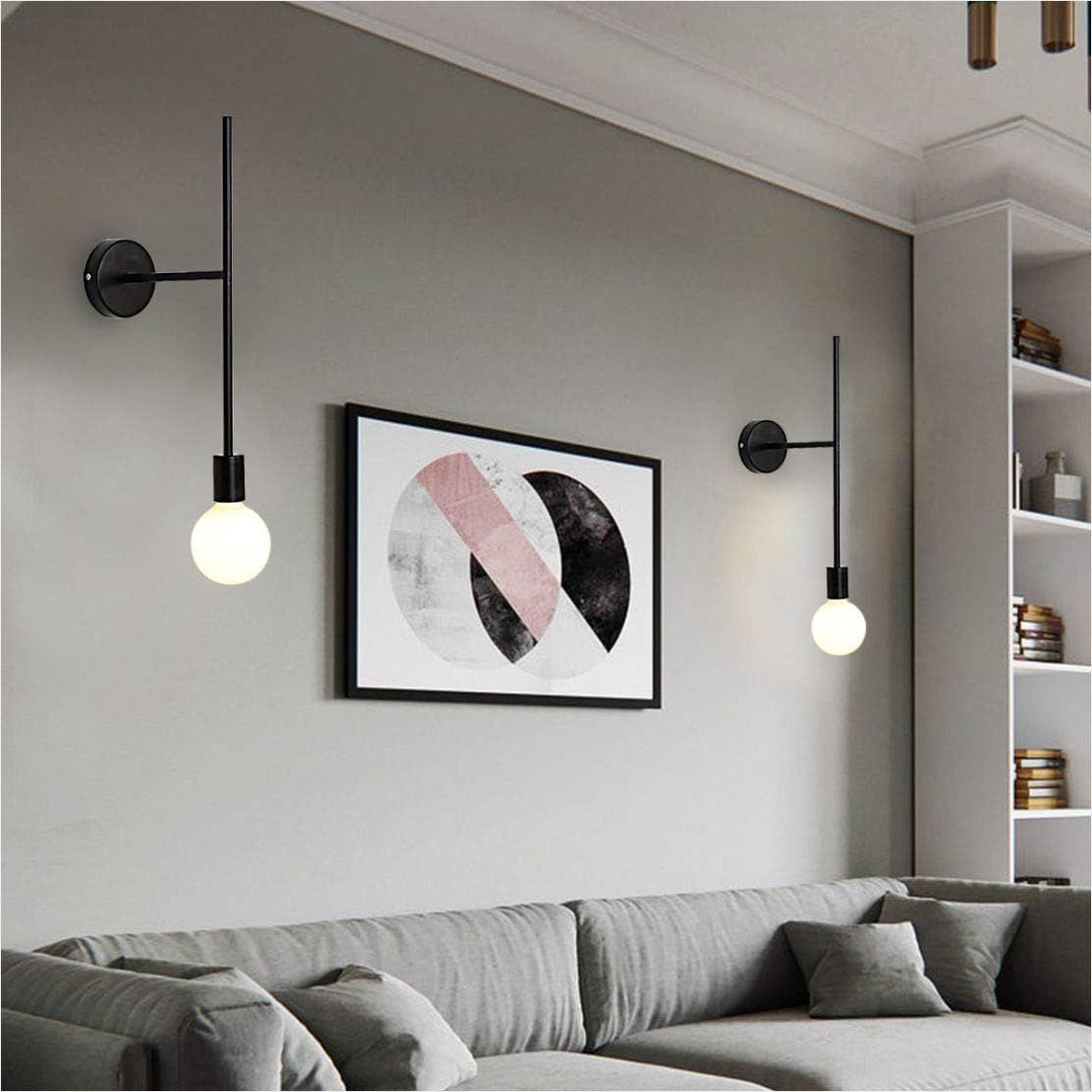 TOP оƒƒERS BOKT Modern Wall Sconces 1-Light Wall Mounted Light Industrial Mid Century Bedroom Wall Decor Lighting Lamp Vanity Light Fixture (Black, 2 Pack)