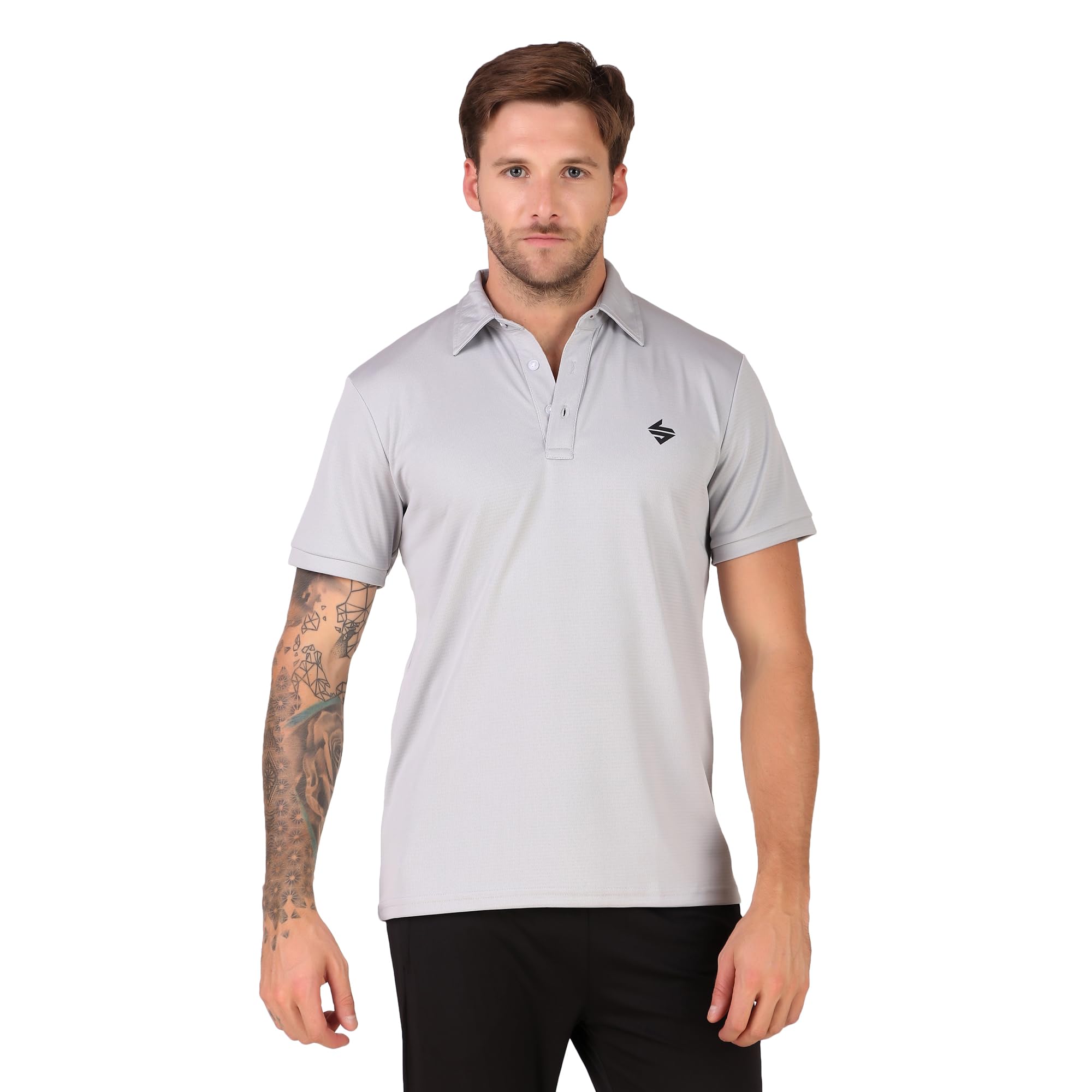 john ally Men's Gym Sports Polo T-Shirt: Stay Cool, Dry, and Comfy - Perfect for Workout and Casual Wear-picture-23