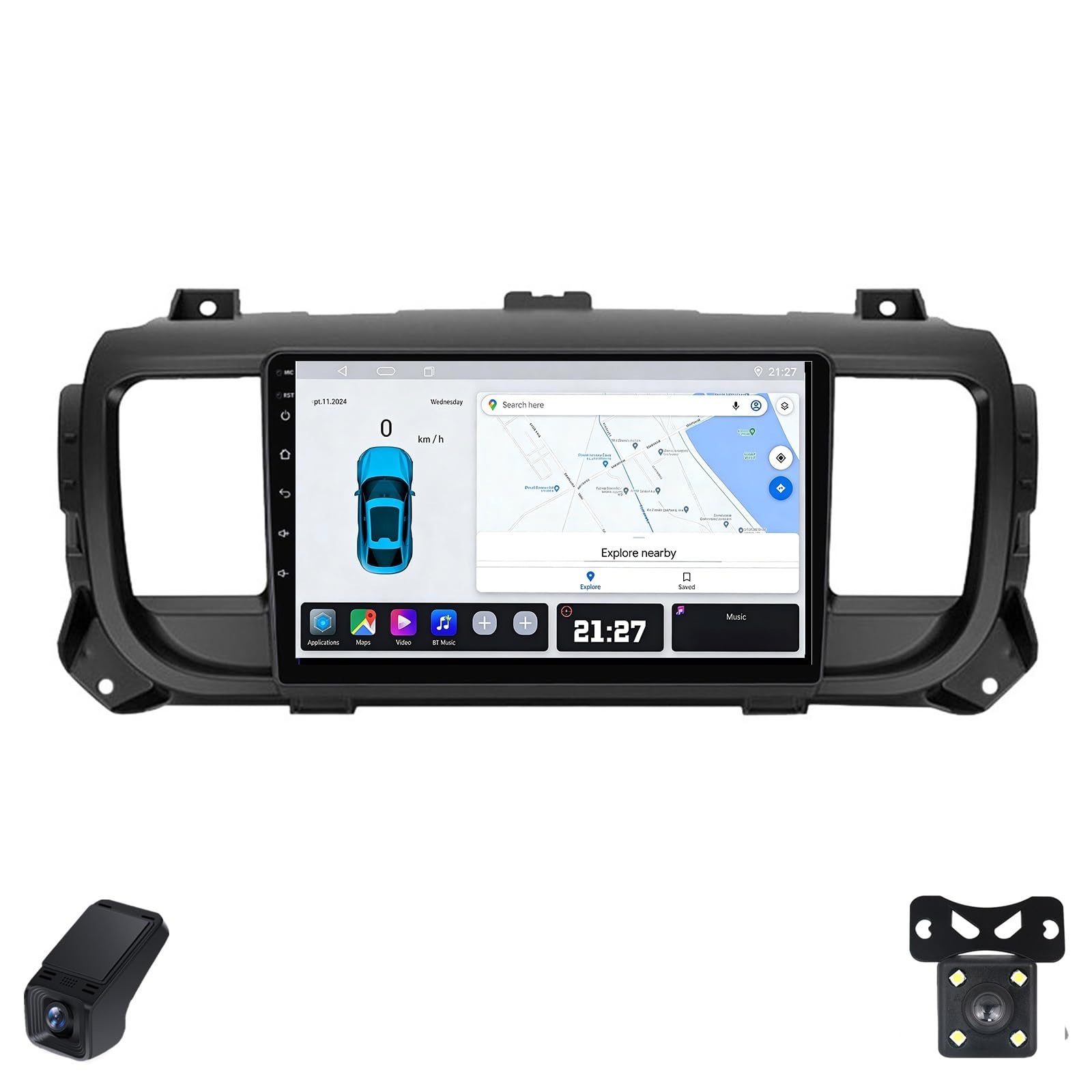 2K Radio Samochodowe dla Citroen Jumpy 3 2016-2021 Ekran Dotykowy QLED Android 13 9-Inch/Bezprzewodowe CarPlay/Android Auto/WiFi/FM AM RDS Radio/GPS/Bluetooth/Kamera Cofania/ADAS DVR(M150CP)