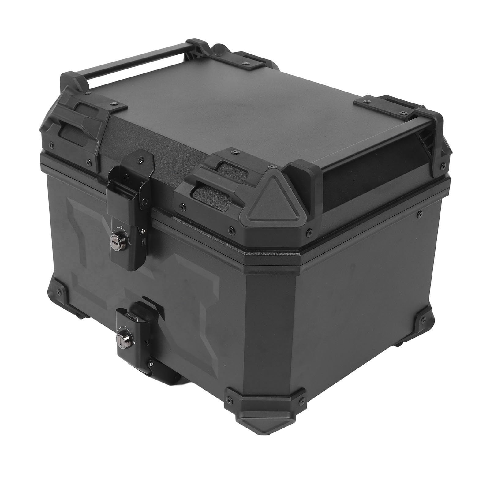 VGEBY Motorrad-Topcase, 45 L, ABS-Heckkoffer mit Edelstahl-Schließsystem, Universelle Montageplatte, Reflektierende Streifen, PU-Innenfutter für Pendler, Tourenfahrer