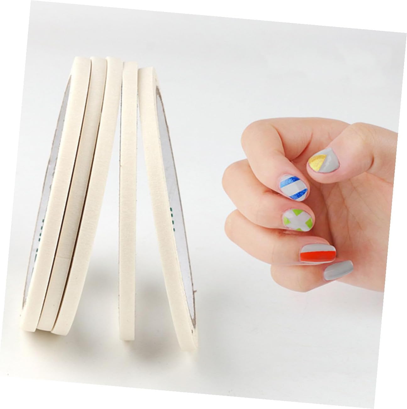 Artibetter Nail Art Striping Tape Set 18 Rolls 3/5/12mm Sticky Nail Enamel Masking Tape for Manicure Decoration Tools