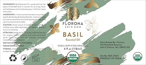 Miniatura 3 de El aceite esencial orgánico Albahaca de Florona de 4 onzas líquidas ha sido certificado por el USDA aceite de albahaca 100 % puro y natural de grado