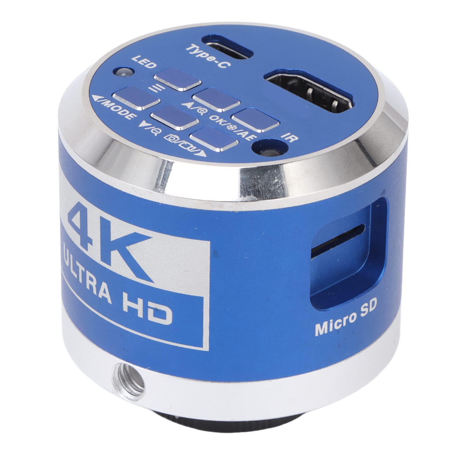 Fotocamera per Microscopio 4K UHD 30FPS, Videocamera Industriale HDMI USB, Fotocamera per Microscopio Digitale Elettronico con Montaggio a c con Sensore Cmos ad Alta Sensibilità(Spina UE)