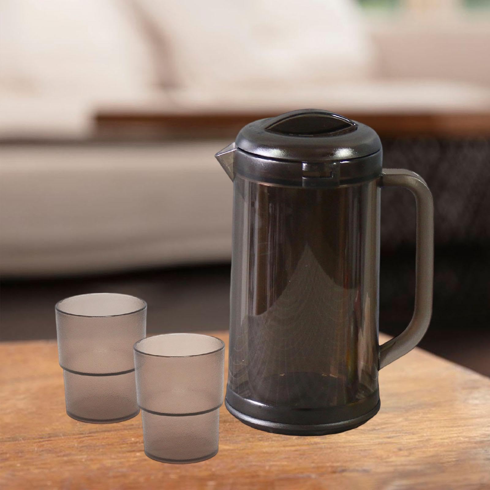 Jarra de Agua, Jarra para Nevera, Jarra Grande, Ligera, a Prueba de Fugas con Tapa, Tarro para Bebidas, Hervidor, Té, Nevera, Bebidas, Barbacoa, Marrón Oscuro, Individual