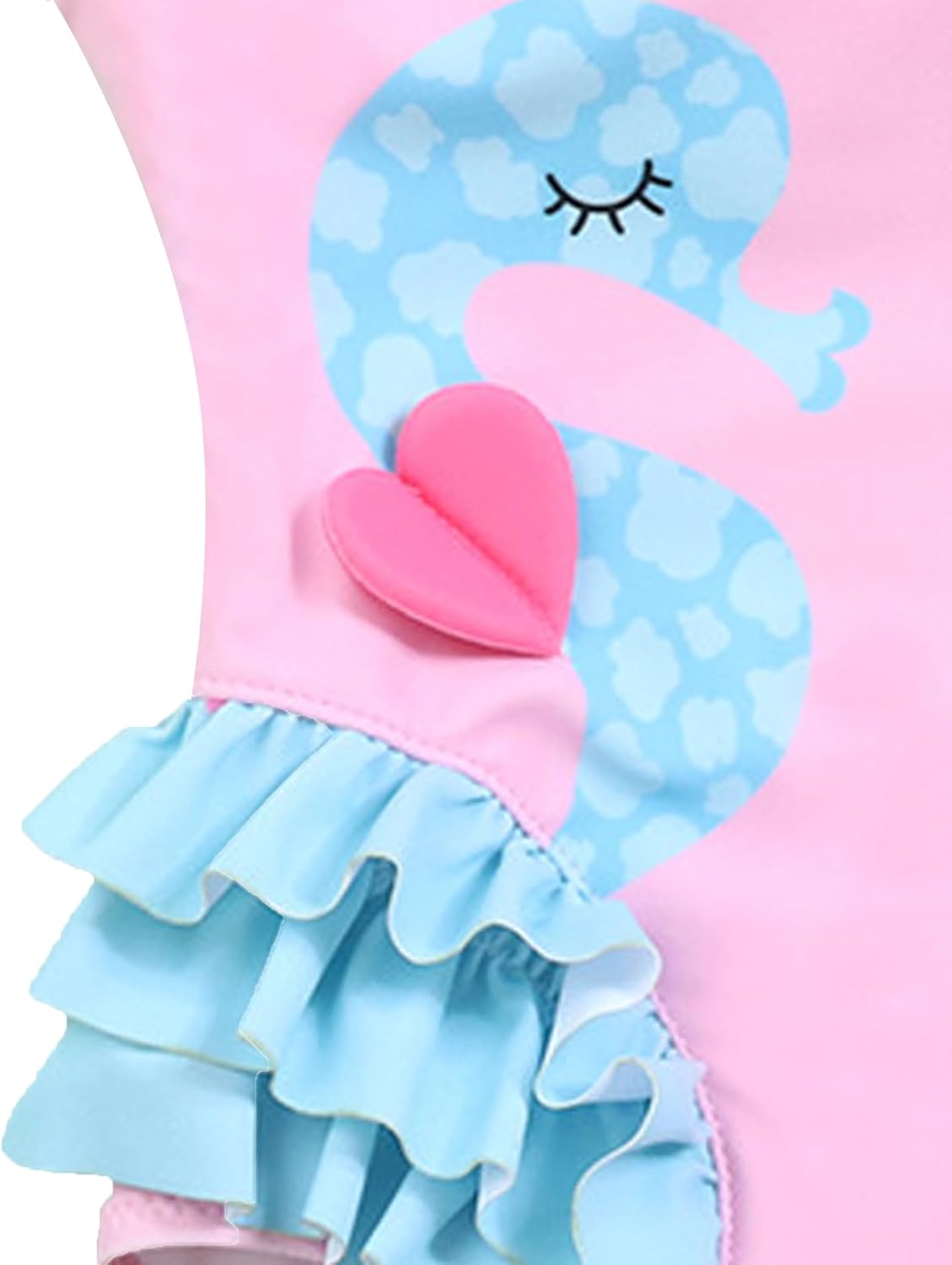 HILEELANG Baby Toddler Girls' One-Piece Swimsuit Ruffles Design Swimwear