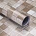 Produktbild VORCOOL Fliesenaufkleber Mosaik Tapete Anti Öl Wasserdicht Wandaufkleber Selbstklebend Küche Bad Wanddeko 45x200 cm (Kaffee)