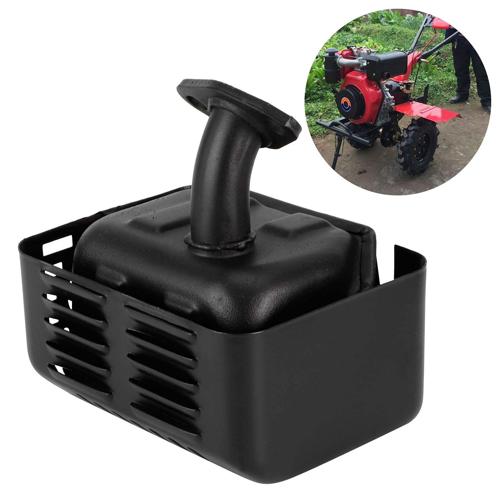 Conjunto de silenciador de escape con tubo de escape y junta, conjunto de silenciador de escape de repuesto para accesorio de motor de gasolina de 2KW/3kw/168F/170F
