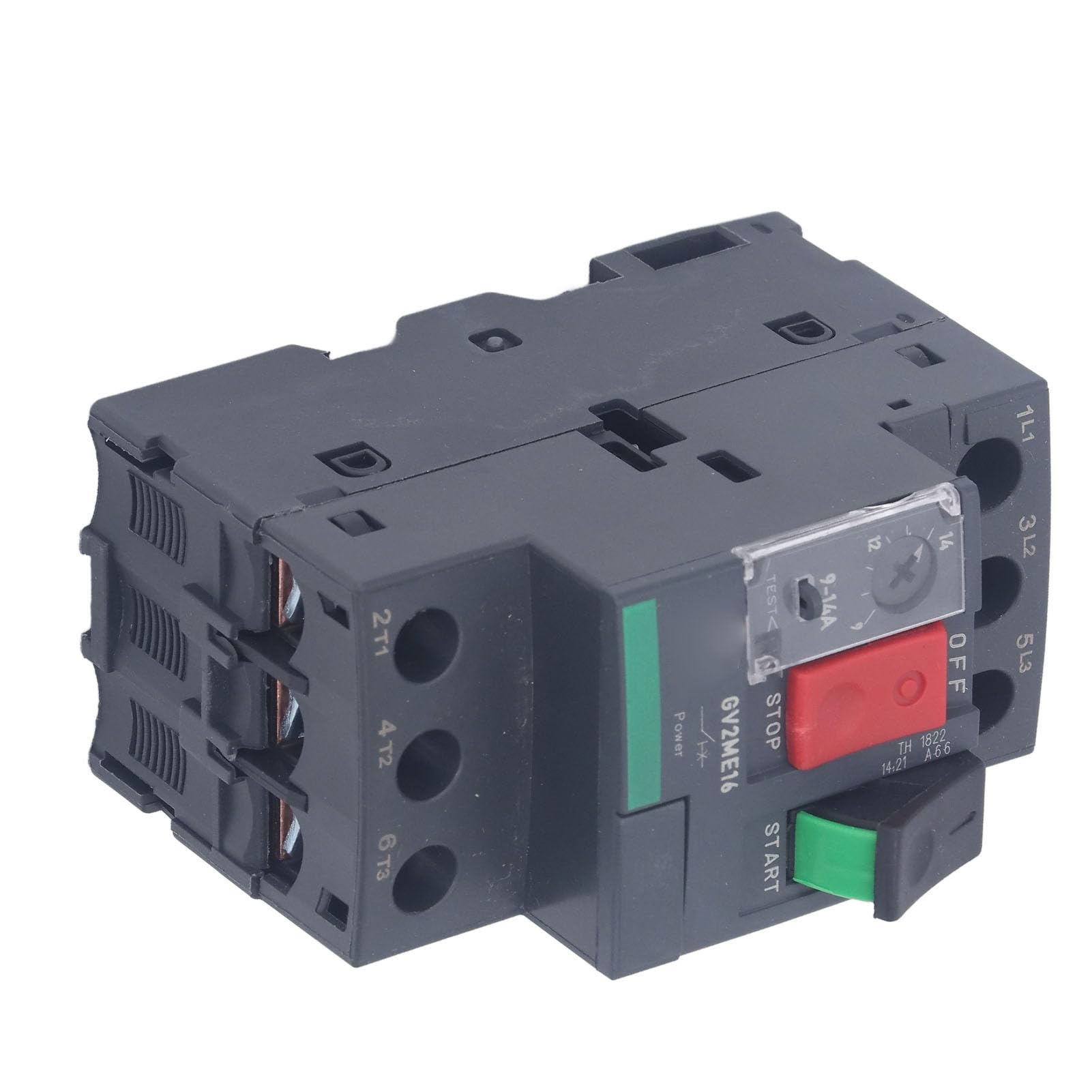 Bewinner Disyuntor de Motor GV2‑ME16 9‑14A, Botón de Arranque Manual del Motor, Protección contra Sobrecarga Magnética Térmica, Montaje en Riel AC690V 6KV, Interruptor de Protección del en Riel DIN
