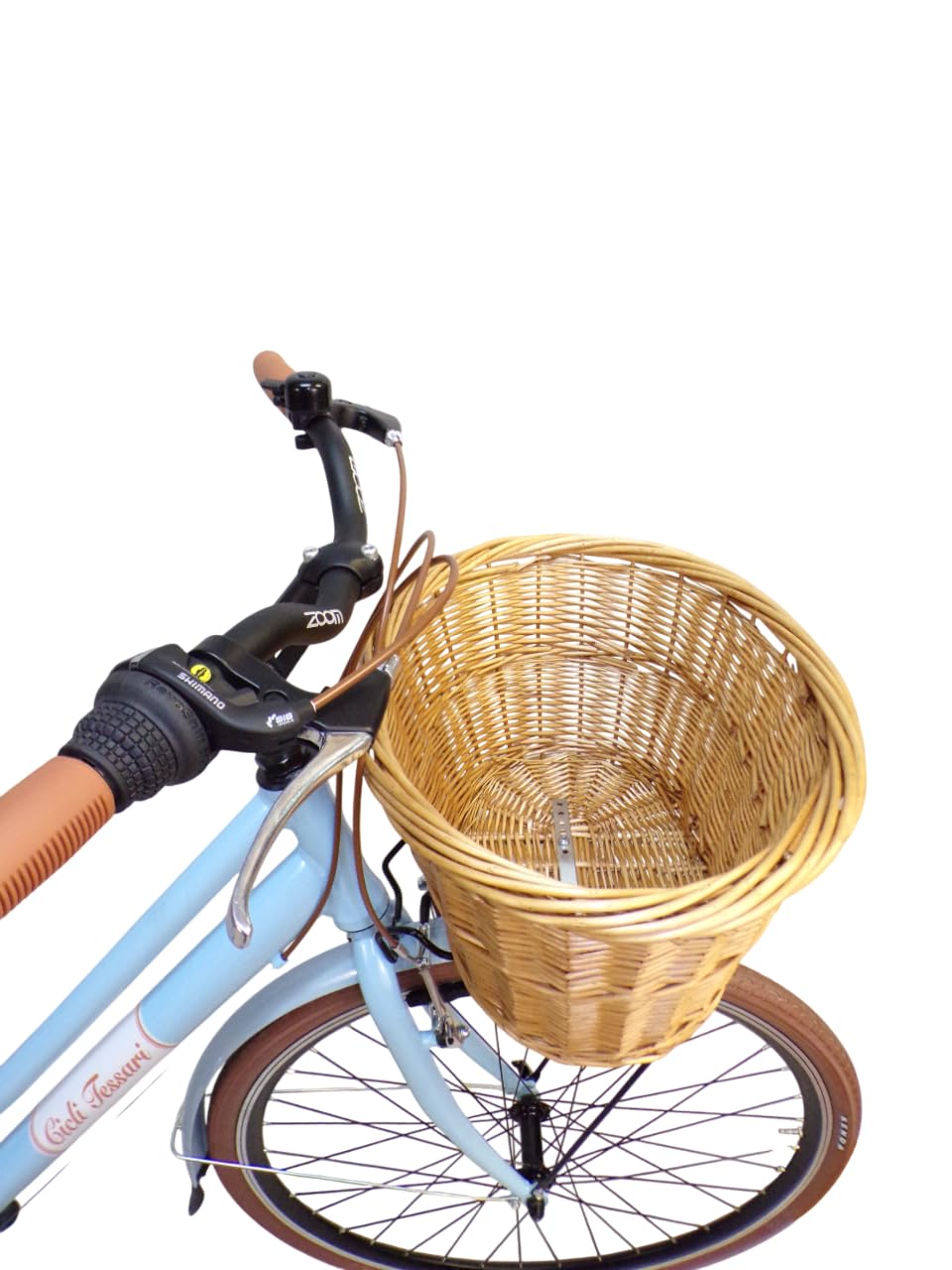 Cicli Tessari - bicicletta da donna telaio in ALLUMINIO bici city bike 28'' vintage retro' cesto in vimini