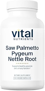 Vital Nutrients Saw Palmetto with Pygeum & Nettle Root - Vegan Saw Palmetto for Men Supports Healthy Prostate Function* - Gluten, Dairy, Soy Free - 120 Capsules