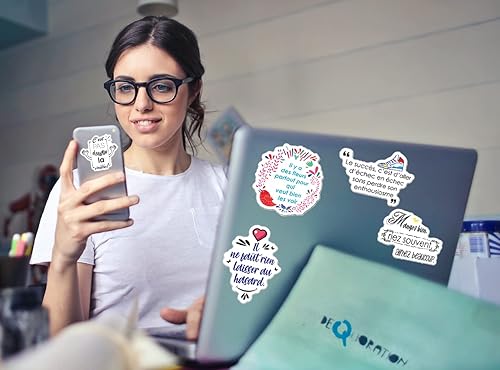 Miniatura 3 de Calcomanías inspiradoras francesas para adolescentes, adultos, niños y profesores, calcomanías con citas francesas, calcomanías positivas para