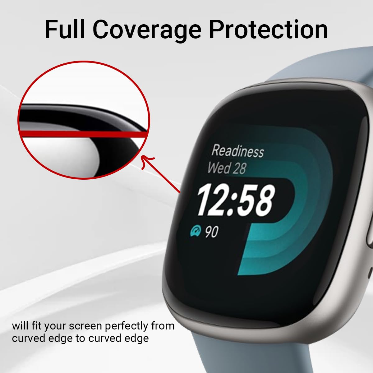 4 Films Protecteurs Google Fitbit Versa 4 - Protection Anti-rayures Sans Bulles, TPU Souple, Couverture Totale écran