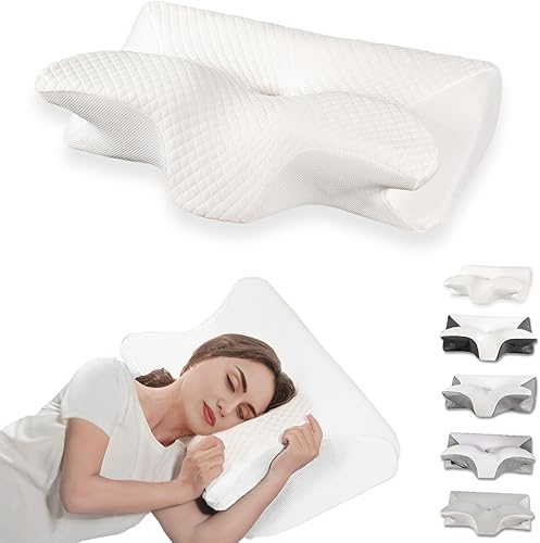 Almohada cervical para aliviar el dolor de cuello, almohada ortopédica ergonómica de contorno para el dolor y apoyo del hombro, acogedora almohada